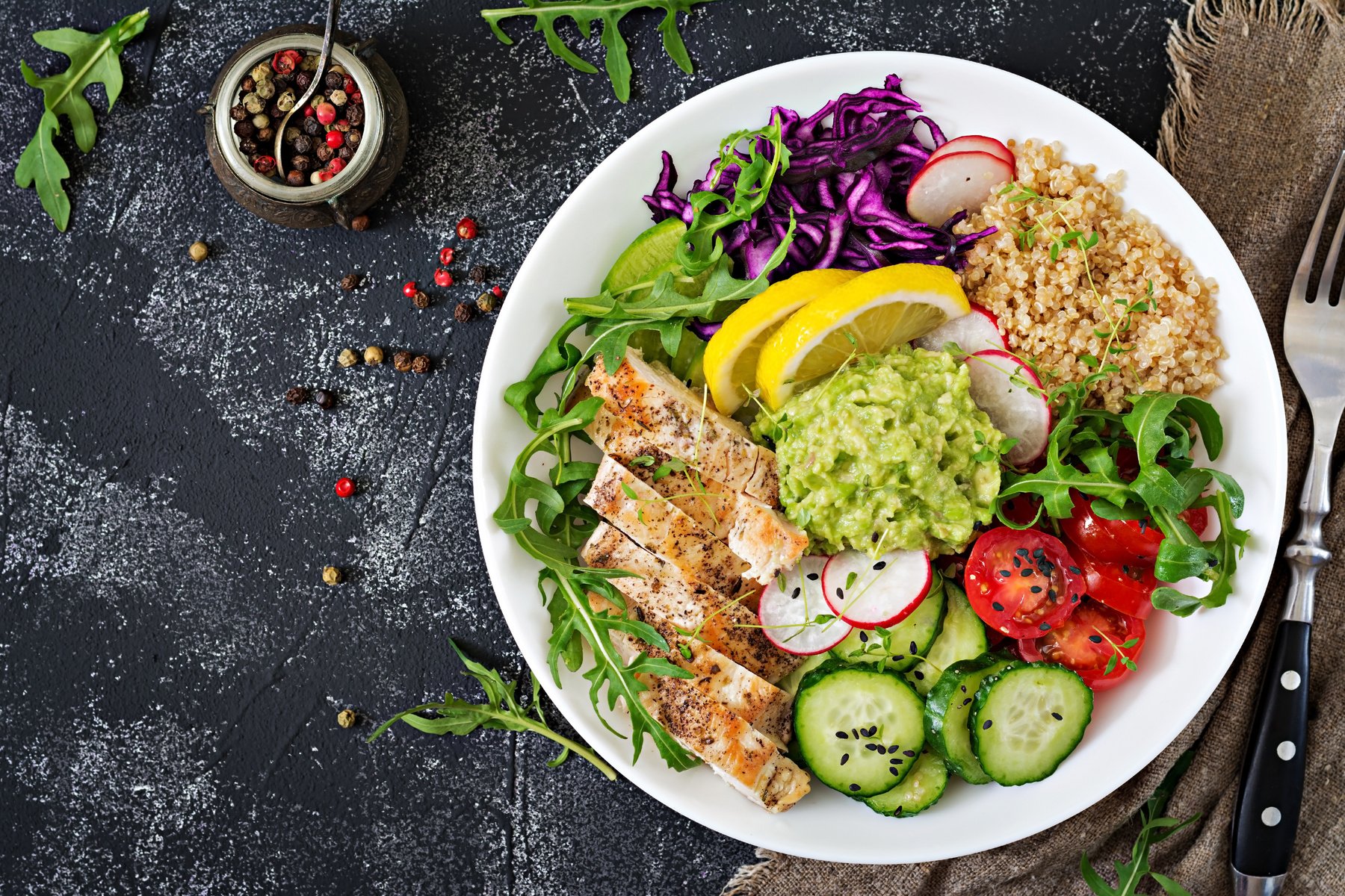 Healthy Salad Plate Flatlay